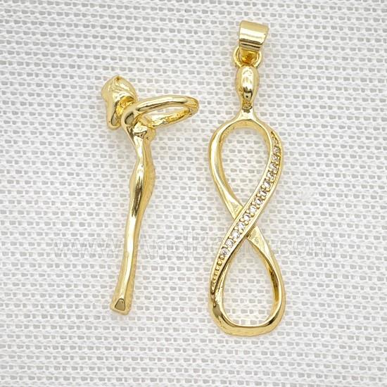 Copper Dancer Girls Pendant Pave Zirconia Infinity Gold Plated