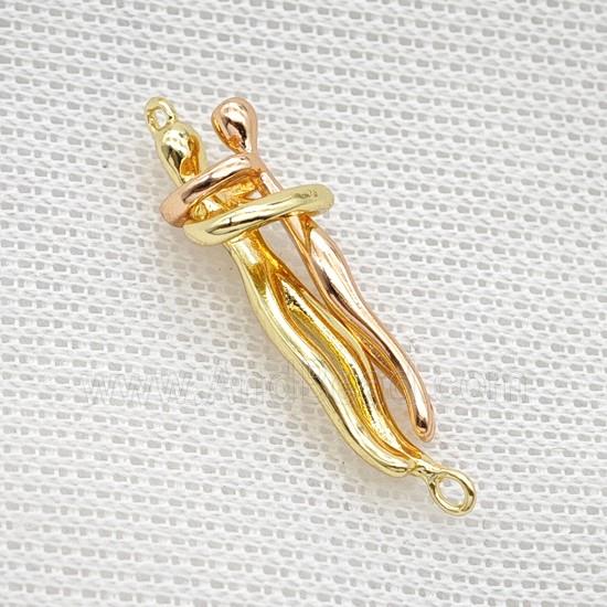 Copper Couple Connector Rose Gold Plated