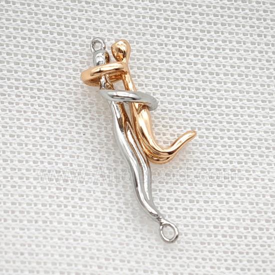 Copper Couple Connector Platinum Rose Gold Plated