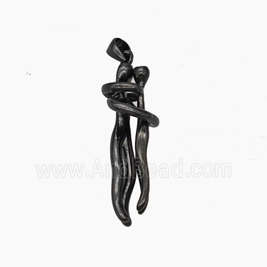 Copper Couple Pendant Black Plated