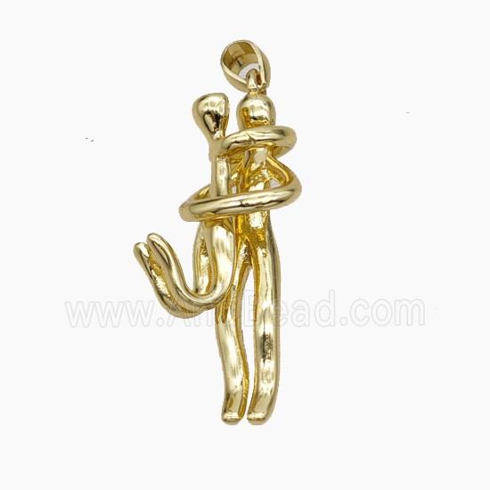 Copper Couple Pendant Gold Plated
