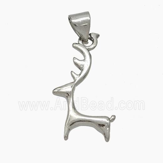 Christmas Reindeer Copper Pendant Platinum Plated