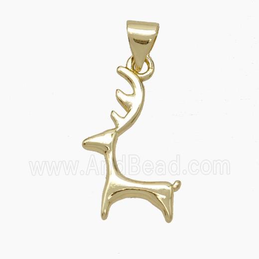 Christmas Reindeer Copper Pendant Gold Plated