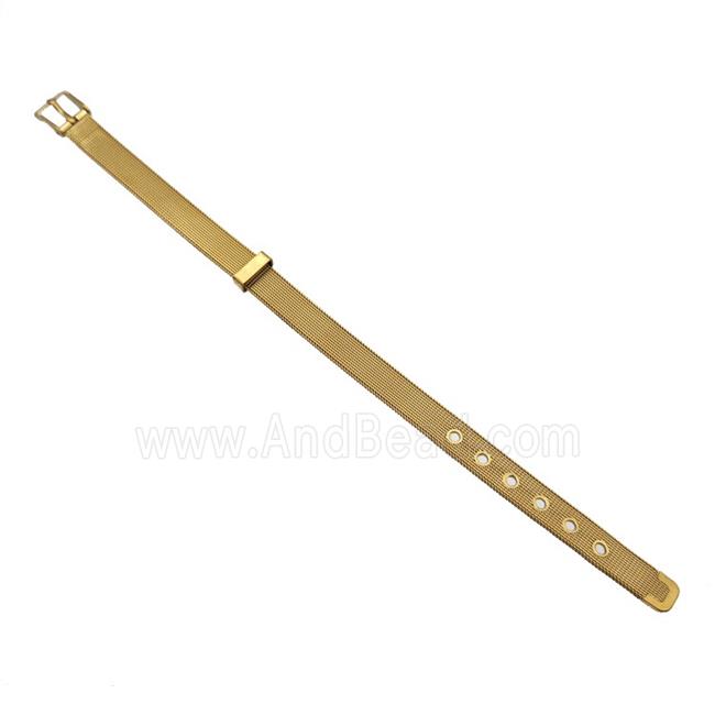 Stainless Steel Bracelet Adjustable Gold Plated