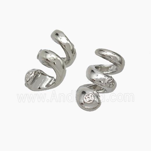 Copper Snake Pendant Nohole Platinum Plated