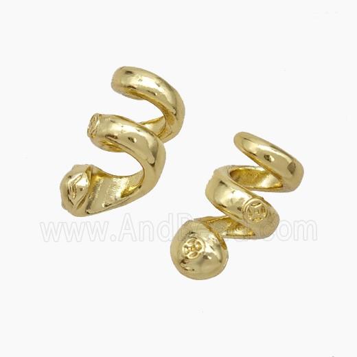 Copper Snake Pendant Nohole Gold Plated