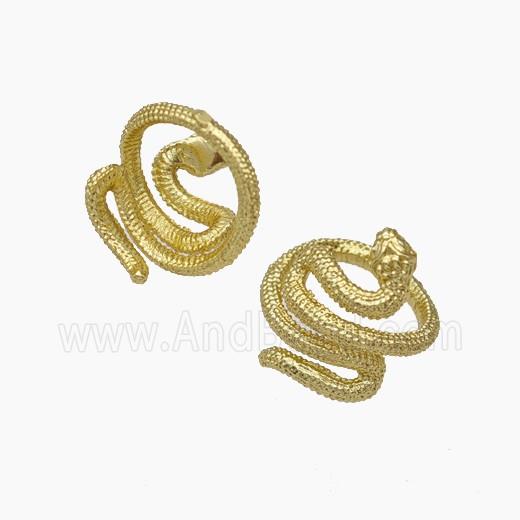 Copper Snake Pendant Nohole Gold Plated