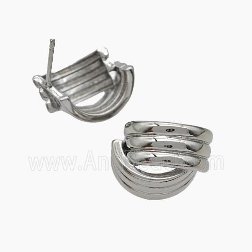 Copper Stud Earrings Platinum Plated