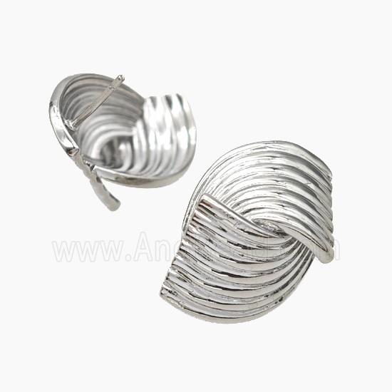 Copper Stud Earrings Platinum Plated
