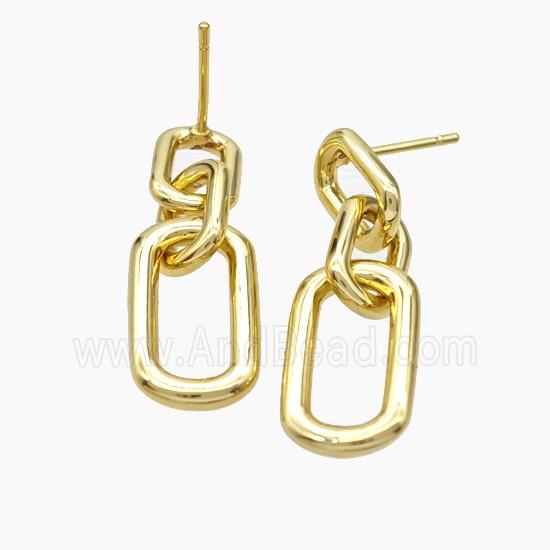 Copper Stud Earrings Gold Plated