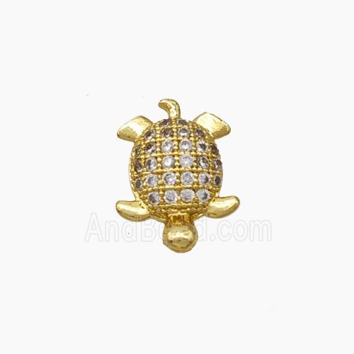 Copper Tortoise Cabachon Pave Zirconia Nohole Gold Plated