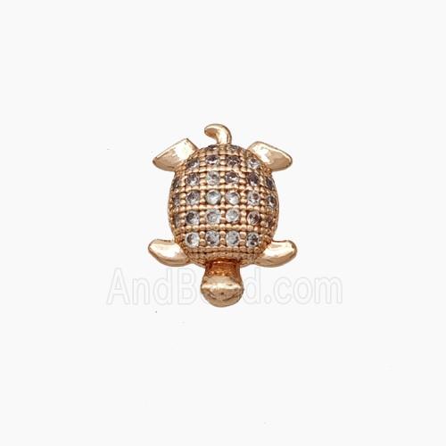 Copper Tortoise Cabachon Pave Zirconia Nohole Rose Gold
