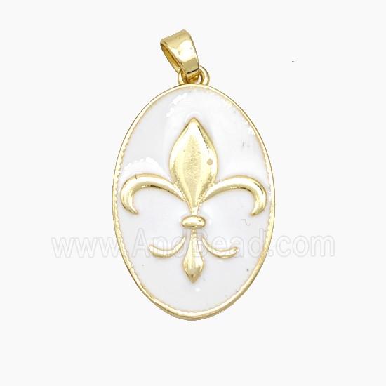 Enamel Copper Pendant, Gold plated