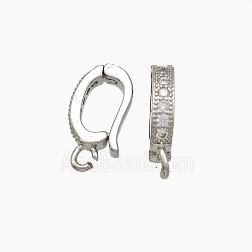 Copper Clasp Pave Zirconia Platinum Plated