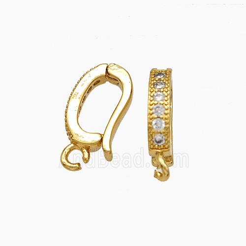 Copper Clasp Pave Zirconia 18K Gold Plated