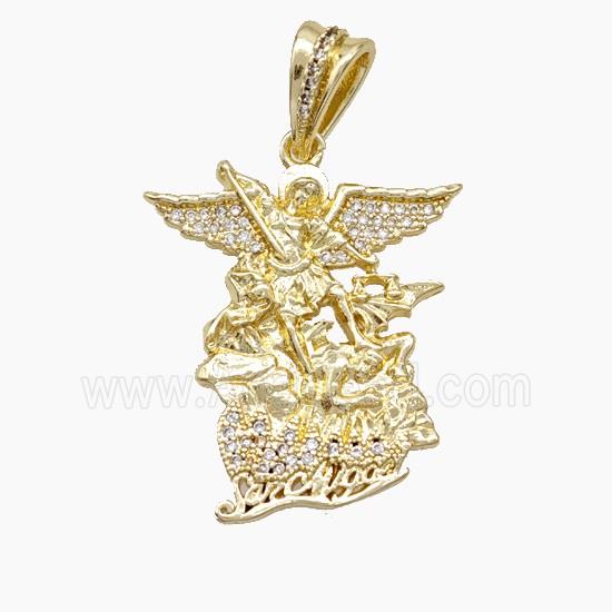 Copper Fairy Charms Pendant Pave Zirconia Gold Plated