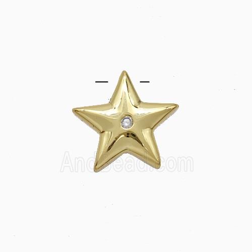 Copper Star Pendant Pave Zirconia Gold Plated
