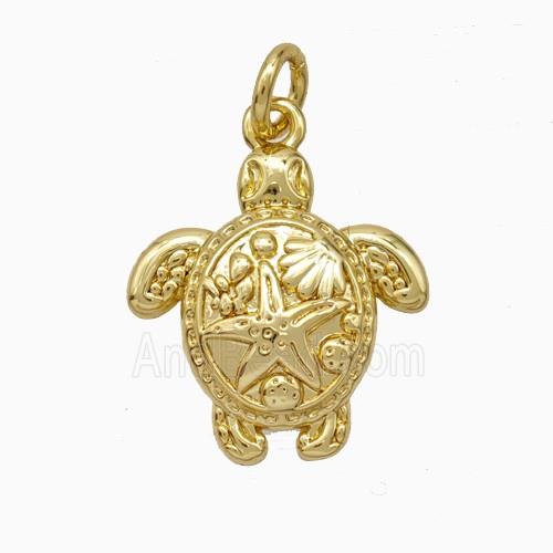 Copper Tortoise Pendant Gold Plated