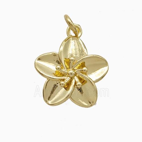 Copper Flower Pendant Gold Plated