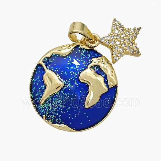 Copper Pendant Pave Zircon, Gold Plated