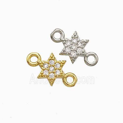 Copper Star Connector Pave Zirconia Mixed