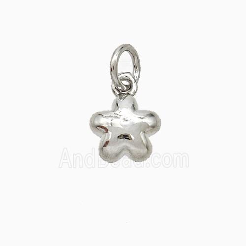 Copper Flower Pendant Platinum Plated