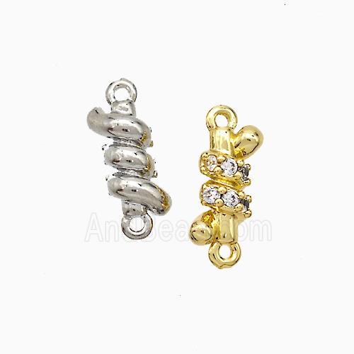 Copper Connector Pave Zirconia Mixed
