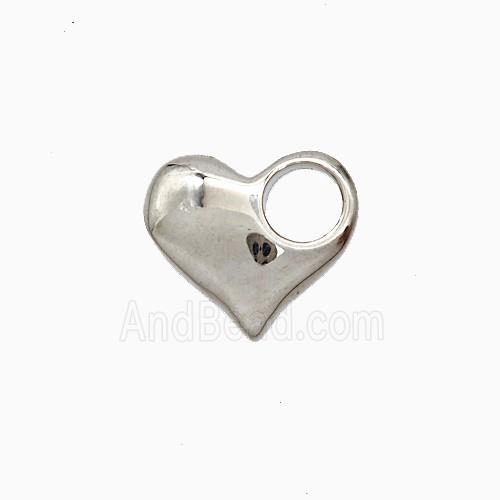 Copper Heart Pendant Platinum Plated