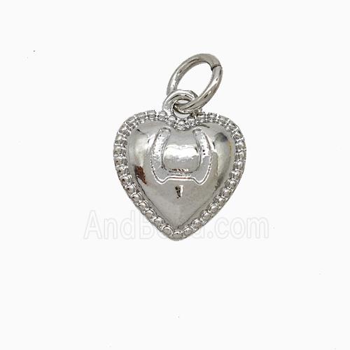 Copper Heart Pendant Platinum Plated
