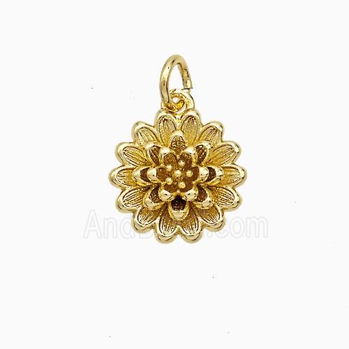 Copper Flower Pendant Gold Plated