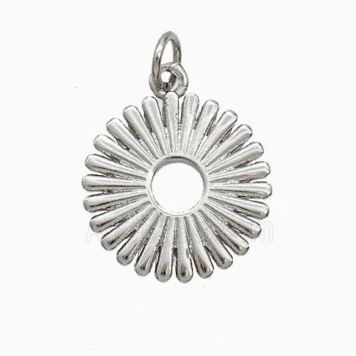 Copper Flower Pendant Platinum Plated