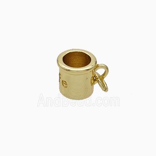 Coffee Cup Charms Copper Pendant Gold Plated
