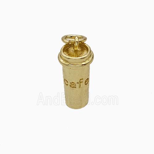 Coffee Cup Charms Copper Pendant Gold Plated