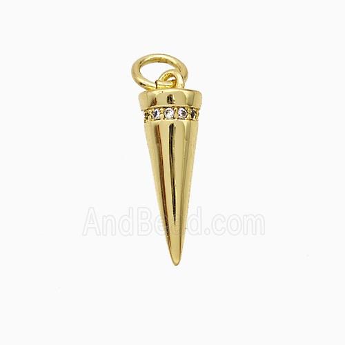 Copper Pendulum Pendant Pave Zirconia Gold Plated