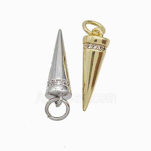 Copper Pendulum Pendant Pave Zirconia Mixed