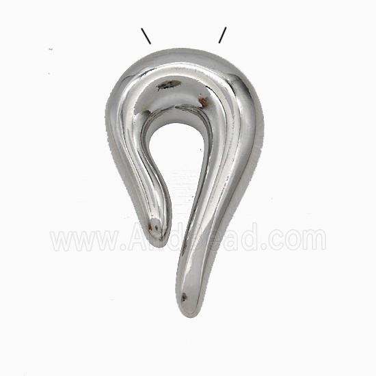 Copper Hook Pendant Platinum Plated