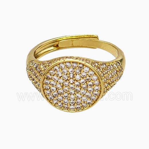 Copper Sun Rings Pave Zirconia Adjustable Gold Plated