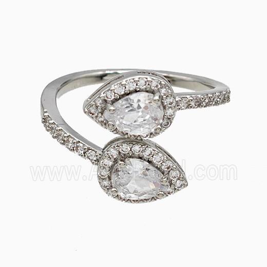 Copper Ring Pave Zircon, Gold Plated