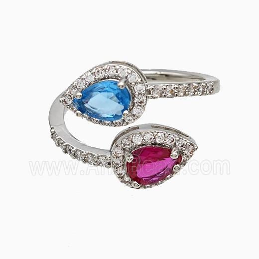 Copper Ring Pave Zircon, Gold Plated