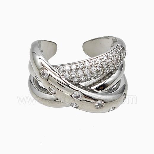 Copper Ring Pave Zircon, Gold Plated