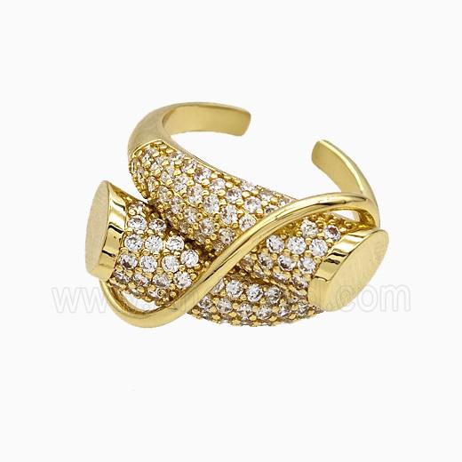 Copper Ring Pave Zircon, Gold Plated