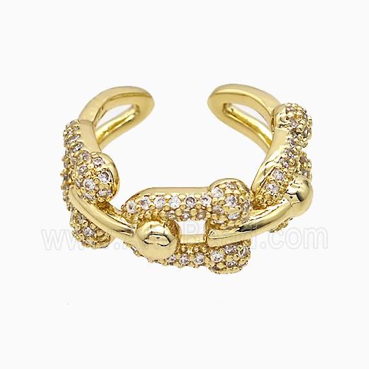 Copper Ring Pave Zircon, Gold Plated
