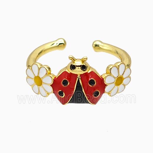 Copper Ring Pave Zircon, Gold Plated