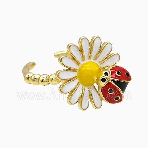 Copper Ring Pave Zircon, Gold Plated