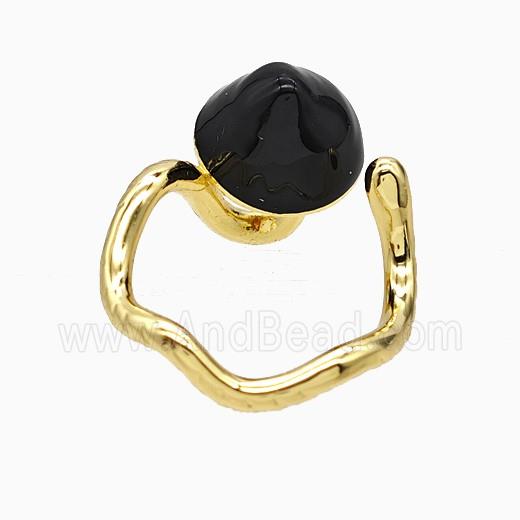 Copper Ring Pave Zircon, Gold Plated