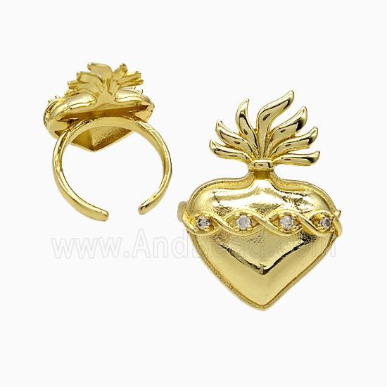Copper Ring Pave Zircon, Gold Plated