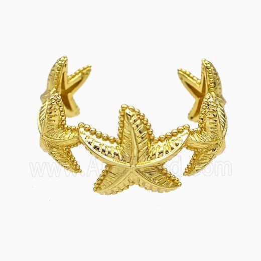 Copper Ring Pave Zircon, Gold Plated