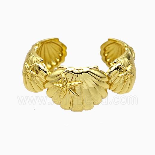 Copper Ring Pave Zircon, Gold Plated