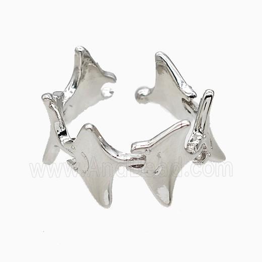 Copper Shark Rings Platinum Plated