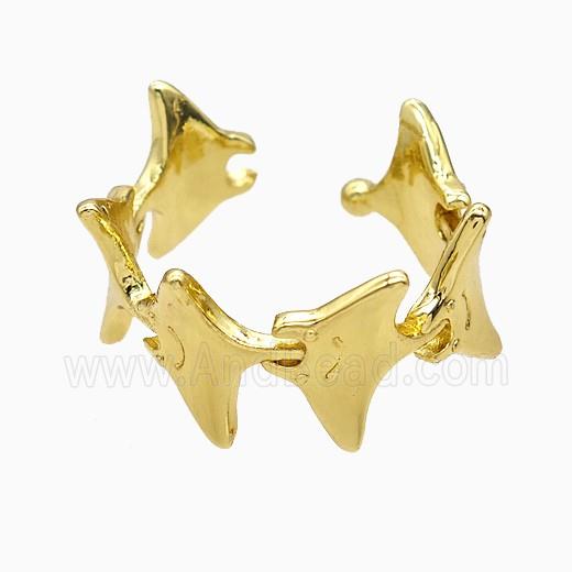 Copper Ring Pave Zircon, Gold Plated